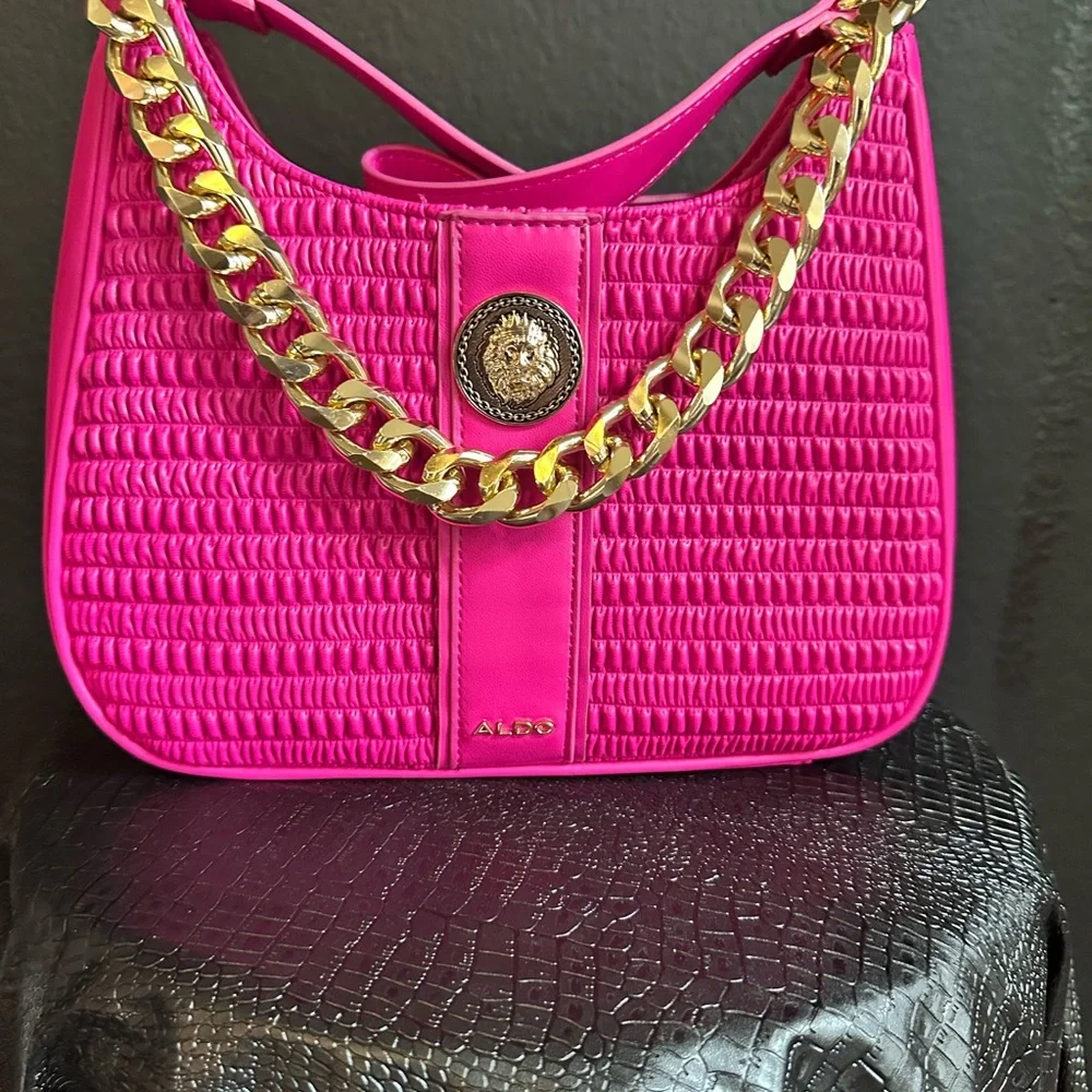 Aldo Pink Shoulder Bag with Textured Pattern - Picture 2 of 2